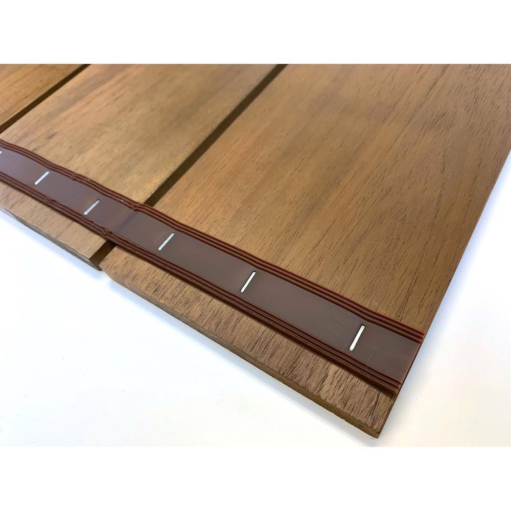 Roll Floor Bathroom Mat 2.7 ft. x 3.5 ft. Non-Slip Thermo-Treated Wood Deck Tile in Brown (1-Each)