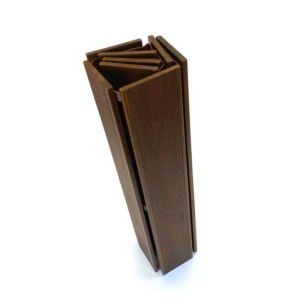 Roll Floor Bathroom Mat 2.7 ft. x 3.5 ft. Non-Slip Thermo-Treated Wood Deck Tile in Brown (1-Each)