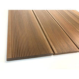 Roll Floor Bathroom Mat 2.7 ft. x 3.5 ft. Non-Slip Thermo-Treated Wood Deck Tile in Brown (1-Each)