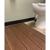 Roll Floor Bathroom Mat 2.7 ft. x 3.5 ft. Non-Slip Thermo-Treated Wood Deck Tile in Brown (1-Each)