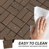WRIGHTMASTER 0.98ft. x 0.98ft. Wood & Plastic Composite Interlocking Deck Tile in Walnut Taupe 8-Stripes (19 sq. ft. per Box)