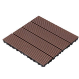 WRIGHTMASTER 0.98ft. x 0.98ft. Wood & Plastic Composite Interlocking Deck Tile in Walnut Vertical Stripes (19 sq. ft. per Box)