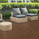 WRIGHTMASTER 0.98ft. x 0.98ft. Wood & Plastic Composite Interlocking Deck Tile in Walnut Vertical Stripes (19 sq. ft. per Box)