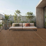 WRIGHTMASTER 0.98ft. x 0.98ft. Wood & Plastic Composite Interlocking Deck Tile in Walnut Wood Grain (19 sq. ft. per Box)