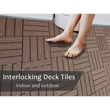 WRIGHTMASTER 0.98ft. x 0.98ft. Wood & Plastic Composite Interlocking Deck Tile in Walnut Wood Grain (19 sq. ft. per Box)