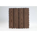 WRIGHTMASTER 0.98ft. x 0.98ft. Wood & Plastic Composite Interlocking Deck Tile in Walnut Wood Grain (19 sq. ft. per Box)