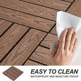 WRIGHTMASTER 0.98ft. x 0.98ft. Wood & Plastic Composite Interlocking Deck Tile in Walnut Wood Grain (19 sq. ft. per Box)