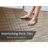 WRIGHTMASTER 0.98ft. x 0.98ft. Quick Deck PVC Plastic Interlocking Deck Tile in Walnut (33.5 sq. ft. Per Box)