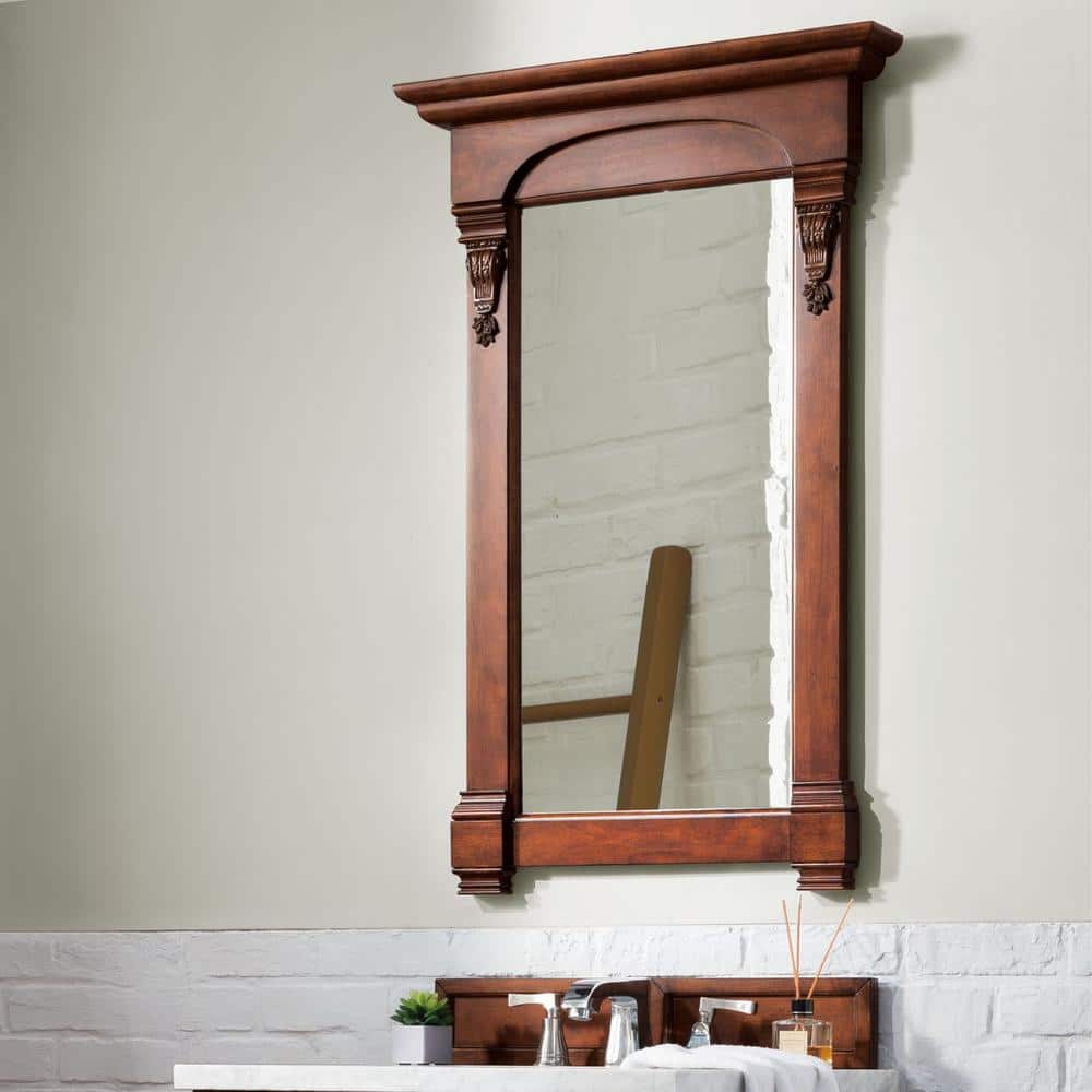 James Martin Vanities Brookfield 26" x 42" Warm Cherry Bathroom Vanity Mirror