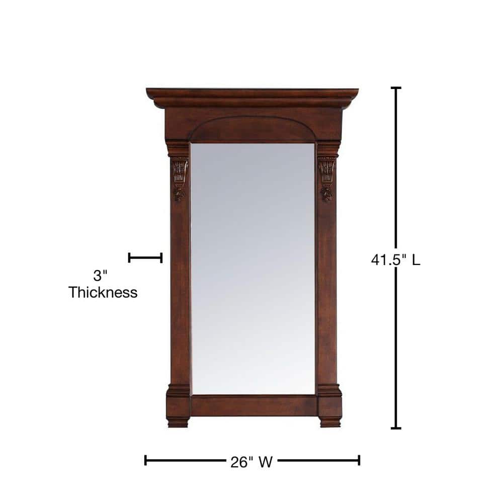 James Martin Vanities Brookfield 26" x 42" Warm Cherry Bathroom Vanity Mirror