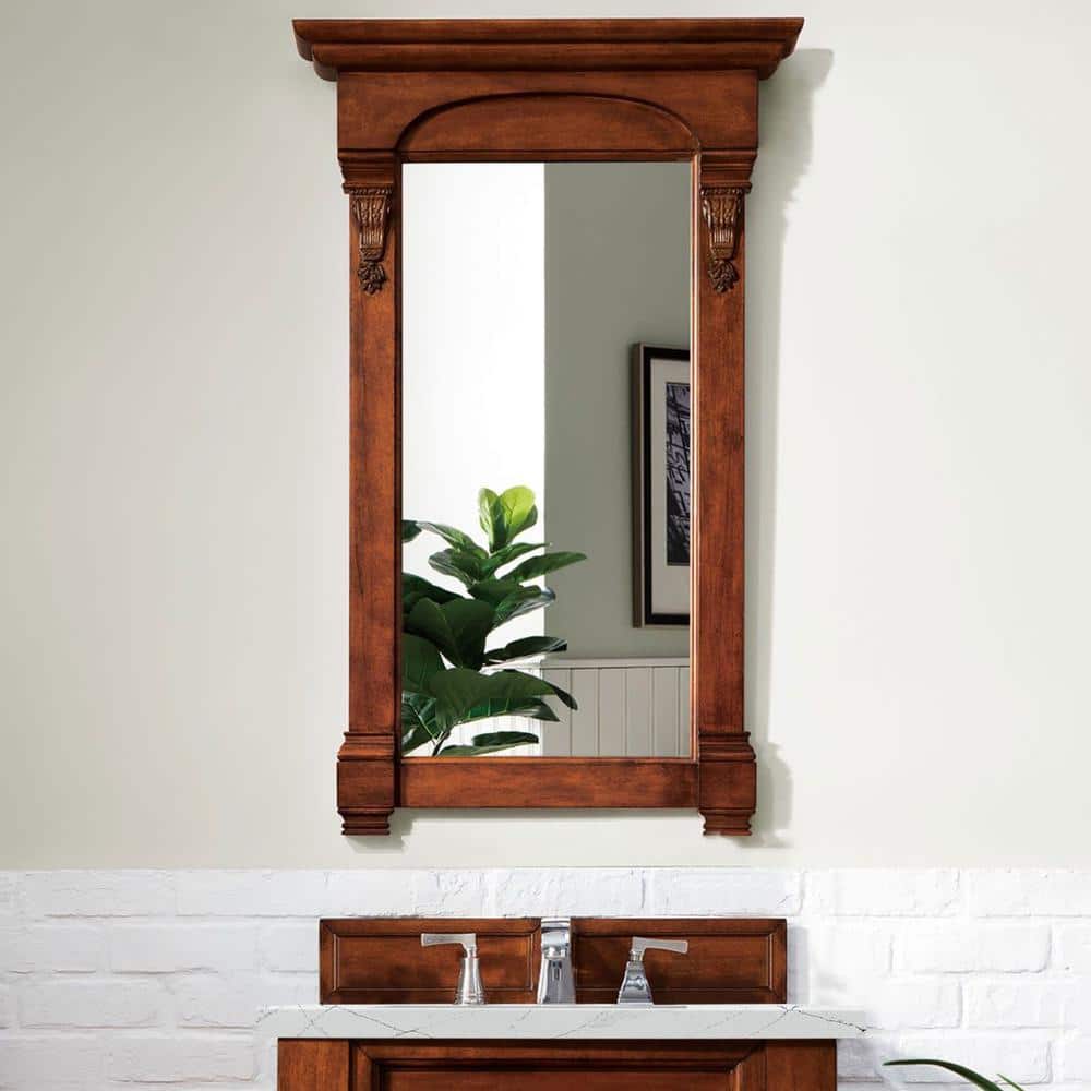 James Martin Vanities Brookfield 26" x 42" Warm Cherry Bathroom Vanity Mirror