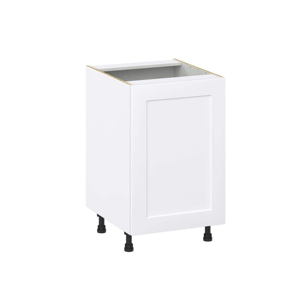J COLLECTION Wallace 21 in. W x 24 in. D x 34.5 in. H Painted Warm White Shaker Assembled Base Kitchen Cabinet with 3 Inner Drawers