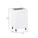 J COLLECTION Wallace 21 in. W x 24 in. D x 34.5 in. H Painted Warm White Shaker Assembled Base Kitchen Cabinet with 3 Inner Drawers