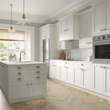 J COLLECTION Wallace Painted Warm White Shaker Assembled Shallow Base Kitchen Cabinet with Door (24 in. W x 34.5 in. H x 14 in. D)