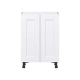 J COLLECTION Wallace Painted Warm White Shaker Assembled Shallow Base Kitchen Cabinet with Door (24 in. W x 34.5 in. H x 14 in. D)