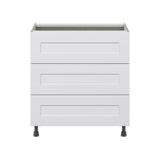 J COLLECTION Wallace Painted Warm White Shaker Assembled Base Kitchen Cabinet with 3 Drawers (30 in. W x 34.5 in. H x 24 in. D)