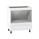 J COLLECTION Wallace Painted Warm White Assembled Base Kitchen Cabinet for Micro with Drawer (30 in. W x 34.5 in. H x 24 in. D)