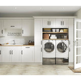 J COLLECTION Wallace Painted Warm White Assembled Base Kitchen Cabinet for Micro with Drawer (30 in. W x 34.5 in. H x 24 in. D)
