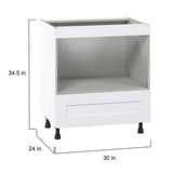 J COLLECTION Wallace Painted Warm White Assembled Base Kitchen Cabinet for Micro with Drawer (30 in. W x 34.5 in. H x 24 in. D)