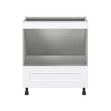J COLLECTION Wallace Painted Warm White Assembled Base Kitchen Cabinet for Micro with Drawer (30 in. W x 34.5 in. H x 24 in. D)
