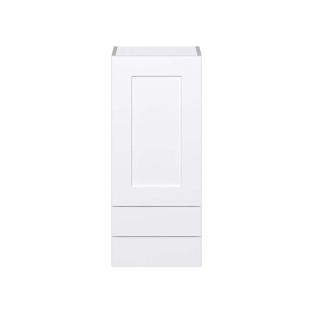 J COLLECTION Wallace Painted Warm White Shaker Assembled Wall Kitchen Cabinet with 2 Drawers (15 in. W x 35 in. H x 14 in. D)