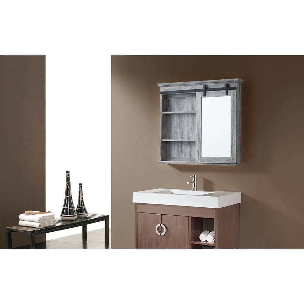 Glacier Bay 31.37 in. W x 29.33 in. H Rectangular Medicine Cabinet with Mirror