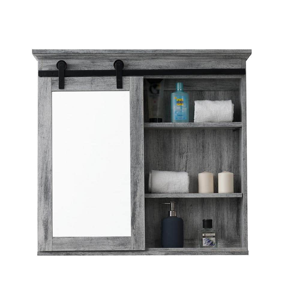 Glacier Bay 31.37 in. W x 29.33 in. H Rectangular Medicine Cabinet with Mirror