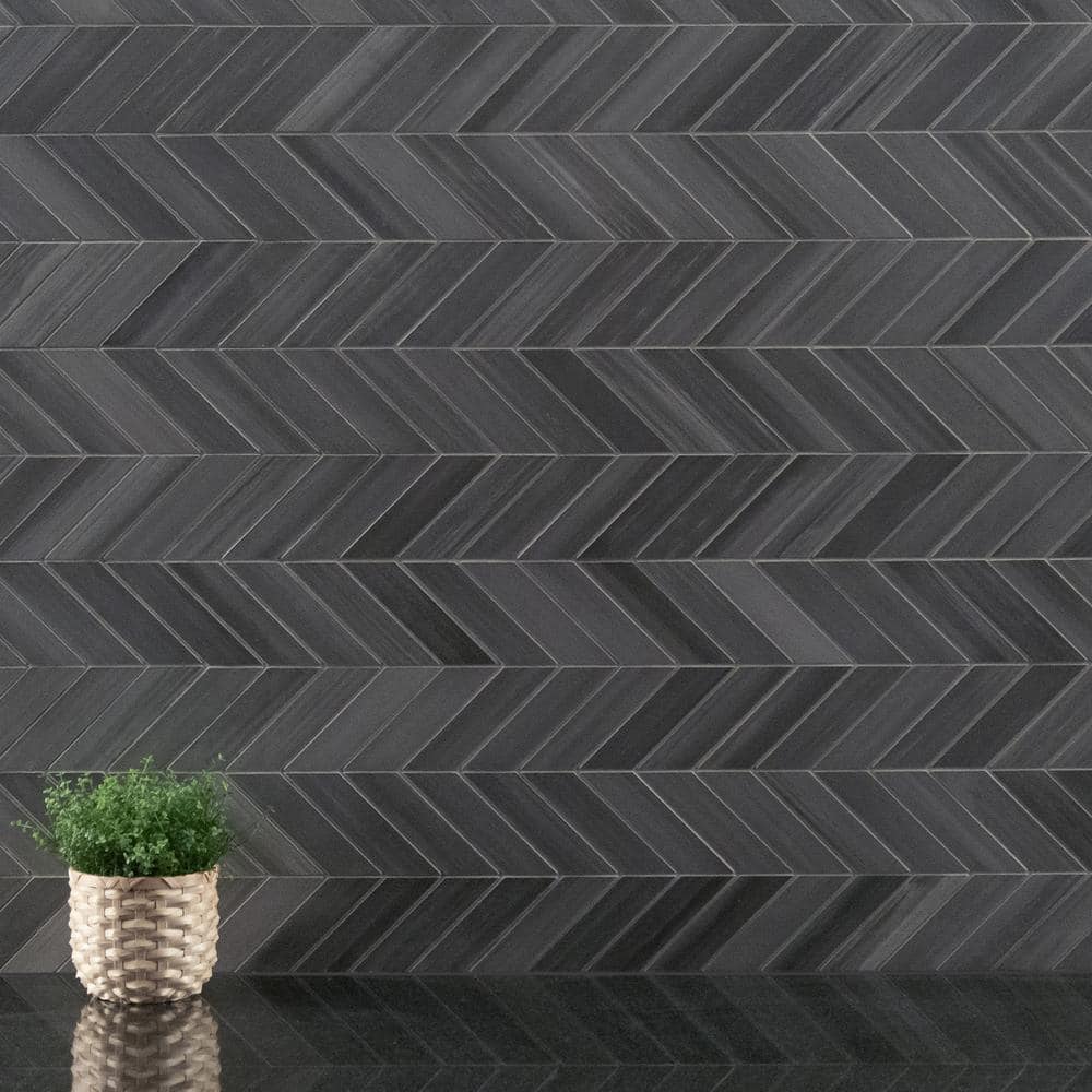 MSI Water Color Graphite 12 in. x 15 in. Matte Porcelain Mosaic Mesh-Mounted Floor and Wall Tile (320sq. ft./Pallet)