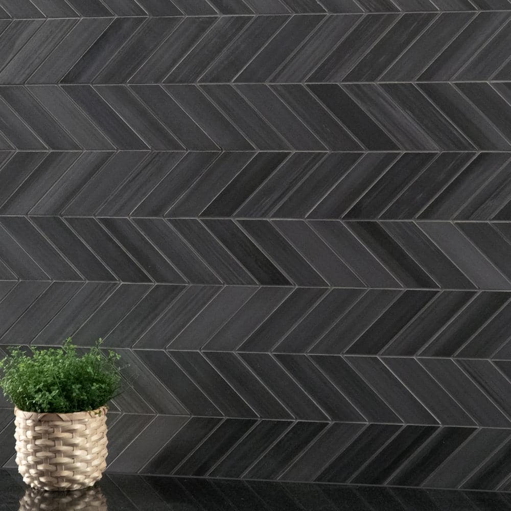 MSI Water Color Graphite 12 in. x 15 in. Matte Porcelain Mosaic Mesh-Mounted Floor and Wall Tile (320sq. ft./Pallet)