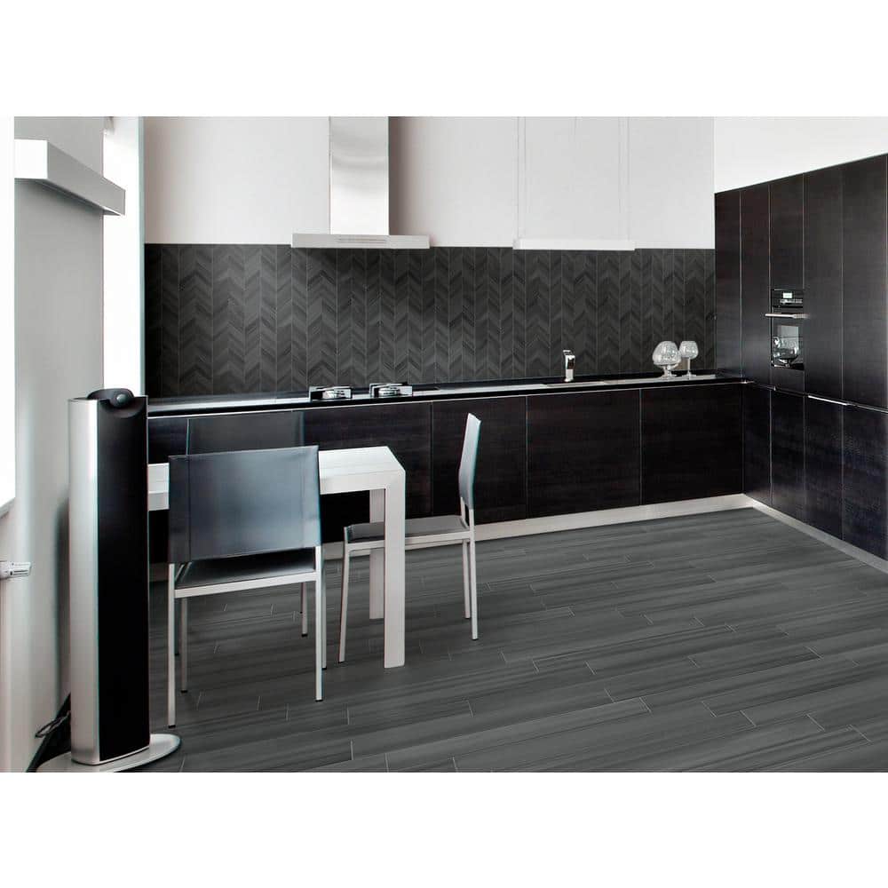MSI Water Color Graphite 12 in. x 15 in. Matte Porcelain Mosaic Mesh-Mounted Floor and Wall Tile (320sq. ft./Pallet)
