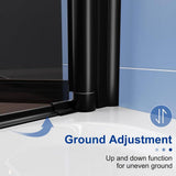 waterpar 30 to 32 in. W x 72 in. H Pivot Swing Frameless Shower Door in Black with Clear Glass