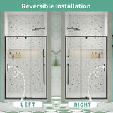 waterpar 38 in. to 42 in. W x 71 in. H Framed Pivot Shower Door in Black with Clear Glass