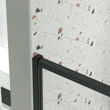 waterpar 38 in. to 42 in. W x 71 in. H Framed Pivot Shower Door in Black with Clear Glass