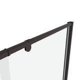 waterpar 38 in. to 42 in. W x 71 in. H Framed Pivot Shower Door in Black with Clear Glass