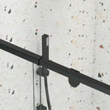 waterpar 38 in. to 42 in. W x 71 in. H Framed Pivot Shower Door in Black with Clear Glass
