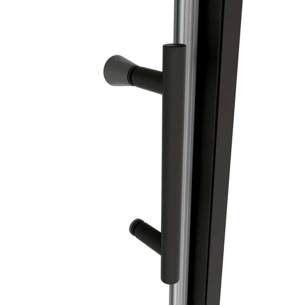 waterpar 38 in. to 42 in. W x 71 in. H Framed Pivot Shower Door in Black with Clear Glass