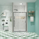waterpar 56 in. to 60 in. W x 71 in. H Framed Pivot Shower Door in Black with Clear Glass