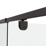 waterpar 56 in. to 60 in. W x 71 in. H Framed Pivot Shower Door in Black with Clear Glass