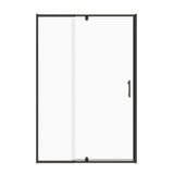 waterpar 56 in. to 60 in. W x 71 in. H Framed Pivot Shower Door in Black with Clear Glass