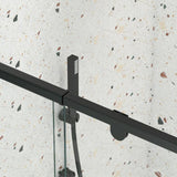 waterpar 56 in. to 60 in. W x 71 in. H Framed Pivot Shower Door in Black with Clear Glass