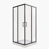 waterpar 34.63 in. W x 72 in. H Neo Angle Sliding Frame Corner Shower Enclosure in Matte Black