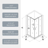 waterpar 34.63 in. W x 72 in. H Neo Angle Sliding Frame Corner Shower Enclosure in Matte Black