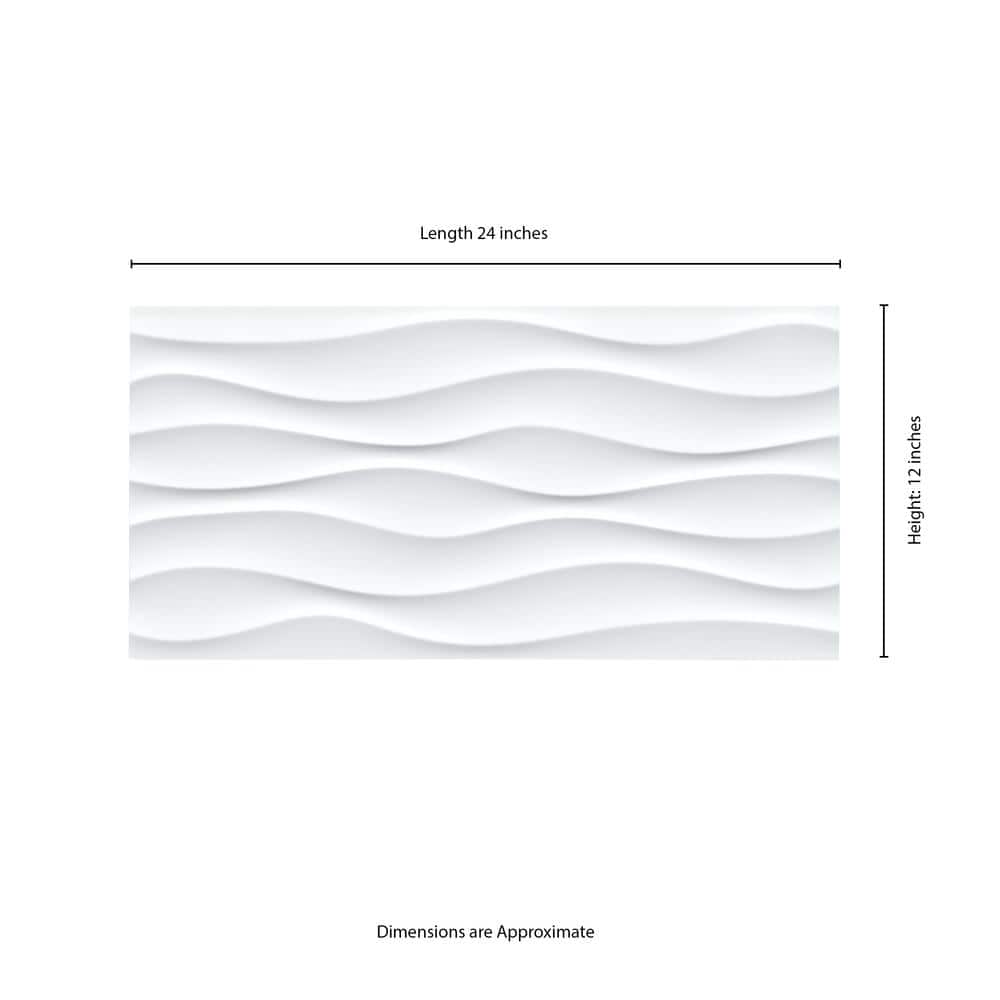 MSI Dymo Wavy White Glossy 12 in. x 24 in. Ceramic Wall Tile (16 sq. ft./Case)