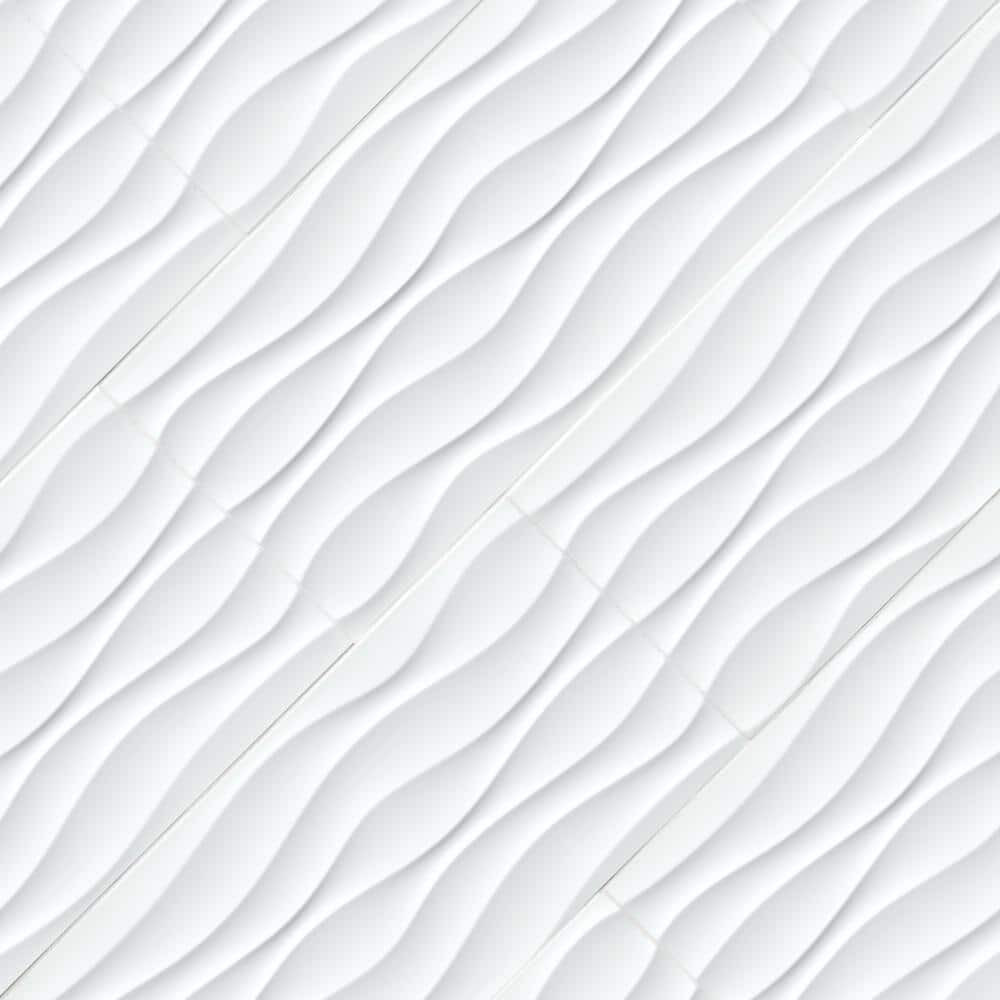 MSI Dymo Wavy White Glossy 12 in. x 24 in. Ceramic Wall Tile (16 sq. ft./Case)