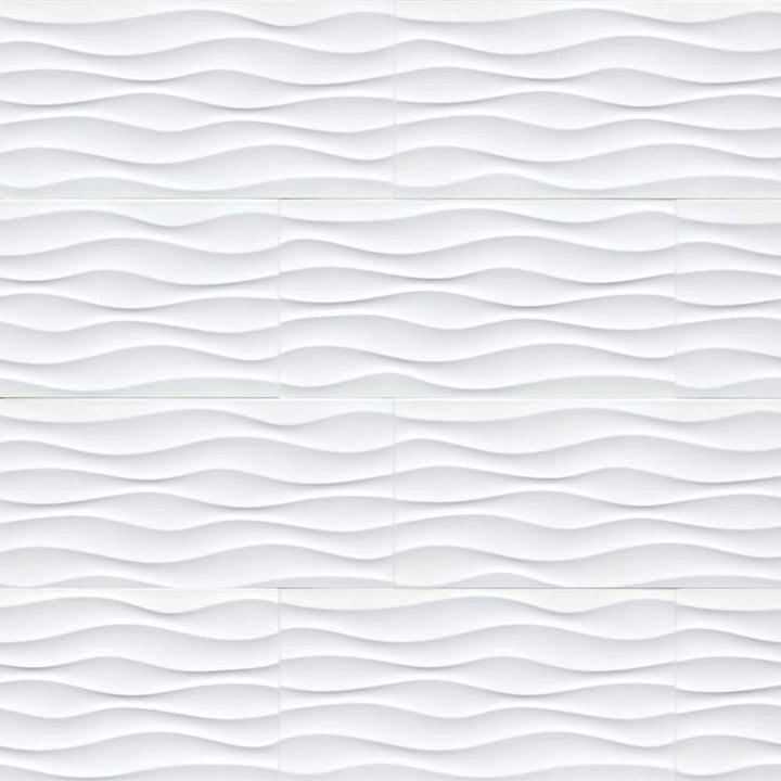 MSI Dymo Wavy White Glossy 12 in. x 24 in. Ceramic Wall Tile (16 sq. ft./Case)