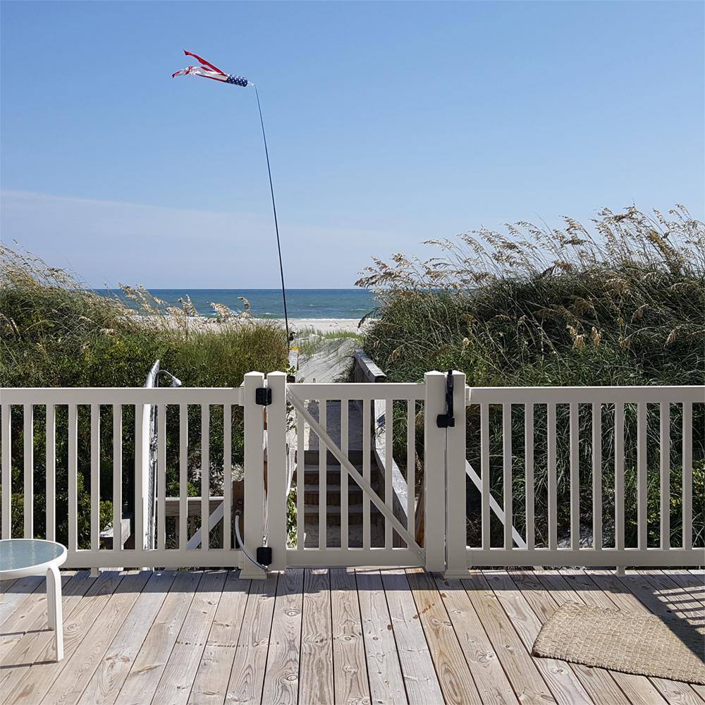 Weatherables Walton 3 ft. H x 5 ft. W Tan Vinyl Railing Gate Kit