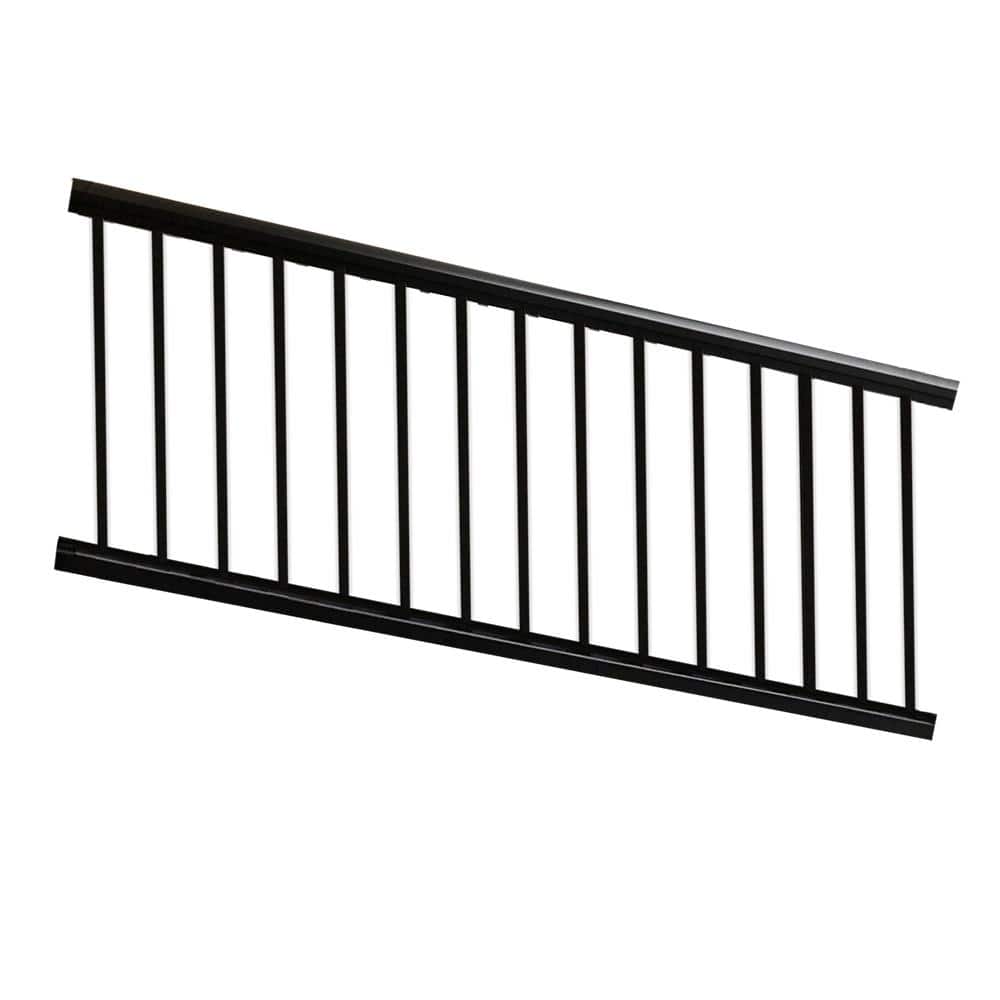 Weatherables Arlington 36 in. H x 72 in. W Textured Black Aluminum Stair Railing Kit
