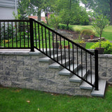 Weatherables Arlington 36 in. H x 72 in. W Textured Black Aluminum Stair Railing Kit