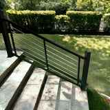 Weatherables Cornell 36 in. H x 96 in. W Textured Black and Silver Horizontal Aluminum Rod Stair Railing Kit