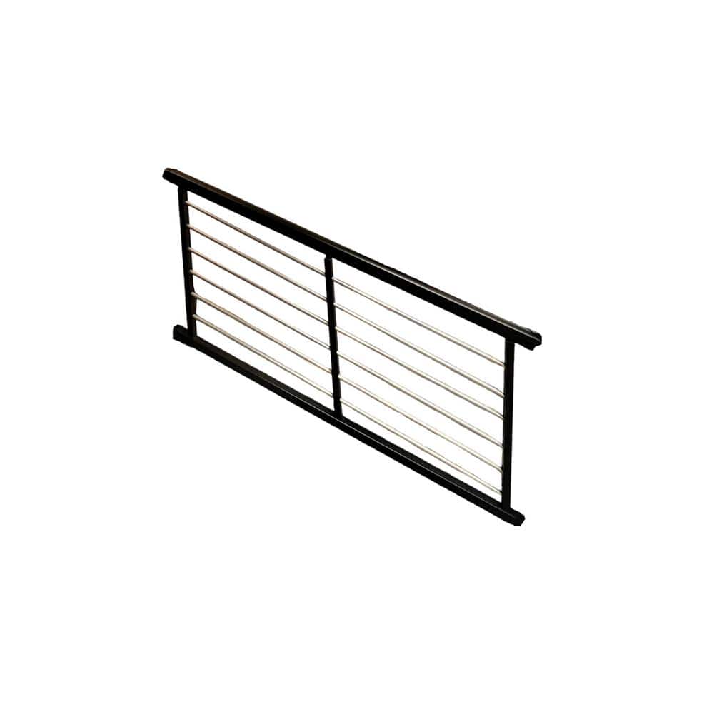 Weatherables Cornell 36 in. H x 96 in. W Textured Black and Silver Horizontal Aluminum Rod Stair Railing Kit